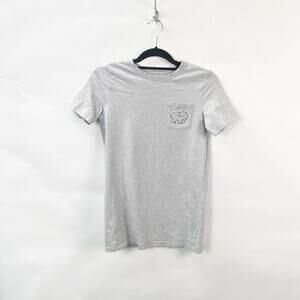 Ivory Ella XS Womens Gray Graphic Back Print Pocket Tee Shirt